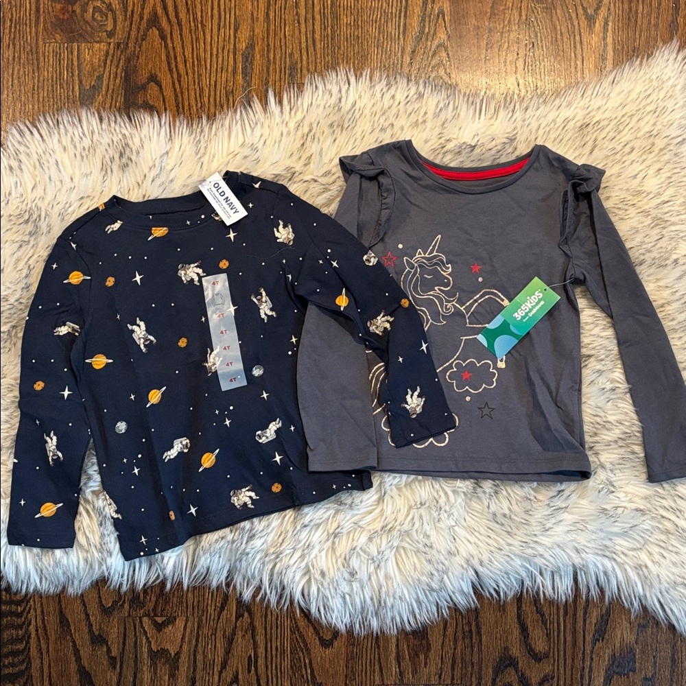 4T NWT 10 Toddler Girl Short & Long Shirt Bundle - Picture 6 of 6